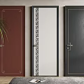 Modern Hinged Doors in Three Colors with Geometric Patterns for Interior Decor 3d model
