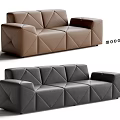 Modern Multi Seater Sofa Featuring Diamond Stitched Design in Brown and Gray by Moooi