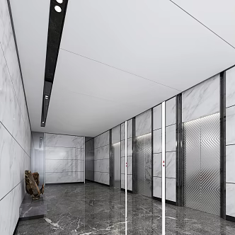 modern elevator hall elevator car 3d model
