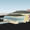 Aksu Railway Station Building Exterior With Modern Facade And Louvered Window Design