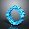 Futuristic Blue Circular Tech Structure With Glowing Lines And 3D Design 3d model