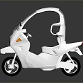 White Electric Compact Motorcycle With Enclosed Front Single Seat Modern Design 3d model