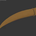 3D Golden Animal Tusk Organ Model With Smooth Surface And Hair