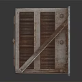 Vintage Rusty Air Conditioning Fan With Metal Casing Fan Blades And Vent Grilles