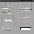 Modern Lighting Combinations Featuring Pendant Designs Wave Shaped And Linear Elements For Interiors 3d model