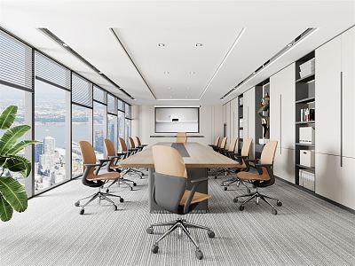 Modern Meeting Room Meeting Table and Chair 3d model