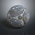 Natural Gray Stone Sphere With Textured Surface And Orange Speckles 3d model