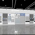Modern Clothing Store Interior With Hanging Apparel And Display Racks Design 3d model