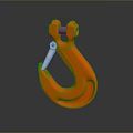 Orange Industrial Lifting Hook With Safety Latch And Heavy Duty Construction