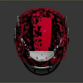 Riddell Red Football Helmet With Black Accents And Clear Facemask