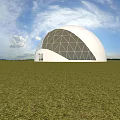 White Dome Guesthouse Featuring Geometric Grid Design In Open Green Grassland