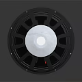 Electronic Speaker With Black Frame And White Dome Circular Design Audio Equipment