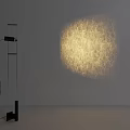Modern Sauna Shower Area With Minimalist Floor Lamp And Textured Light Design