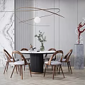 Modern Dining Table and Chair Combination Home Dining Table and Chair Dining Table and Chair 3d model