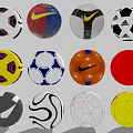 Sports Equipment Soccer Balls Featuring Various Designs Brands And Color Patterns