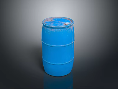 Blue Metal Striped Storage Barrel Ideal For Daily Life Supplies Use 3d model