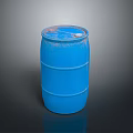 Blue Metal Striped Storage Barrel Ideal For Daily Life Supplies Use