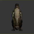 Giant Monster 3D Rendering Standing Pose Green Skin Spiked Back Sharp Claws