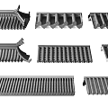 Traditional Roof Construction Components In Gray With Various Designs And Shapes