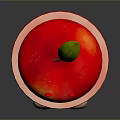 Sliced Layered Apple With Human Like Figure Green Leaf Tiny Feet And Small Sprout
