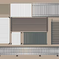Various Modern Radiators With Different Colors And Designs For Home Heating 3d model