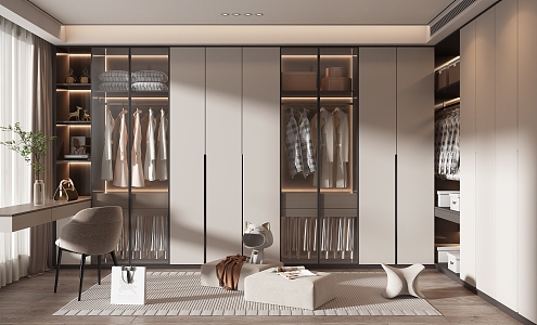 Modern Cloakroom Bedroom Wardrobe 3d model