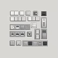 Switch socket panel combination 3d model