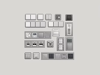 Switch socket panel combination 3d model