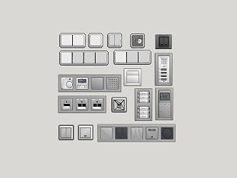 Switch socket panel combination 3d model