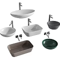 Contemporary Washbasins Collection with Various Shapes Colors Sizes and Stylish Faucets