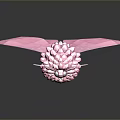 Handmade Pink Decorative Butterfly Ornament With Floral Body Blue Eyes And Feathery Antennae