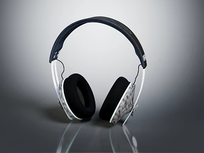 Premium Modern Headphones With Leather Headband Comfortable Ear Cups And High Quality Sound 3d model