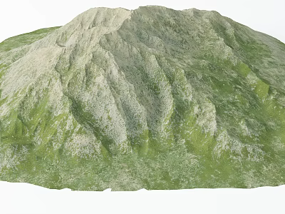 Garden Landscape Featuring Rolling Green And Gray Hills With Natural Terrain 3d model