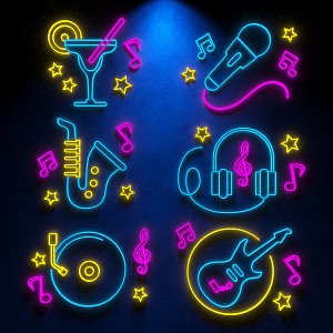 Modern decorative lights music neon lights 3d model