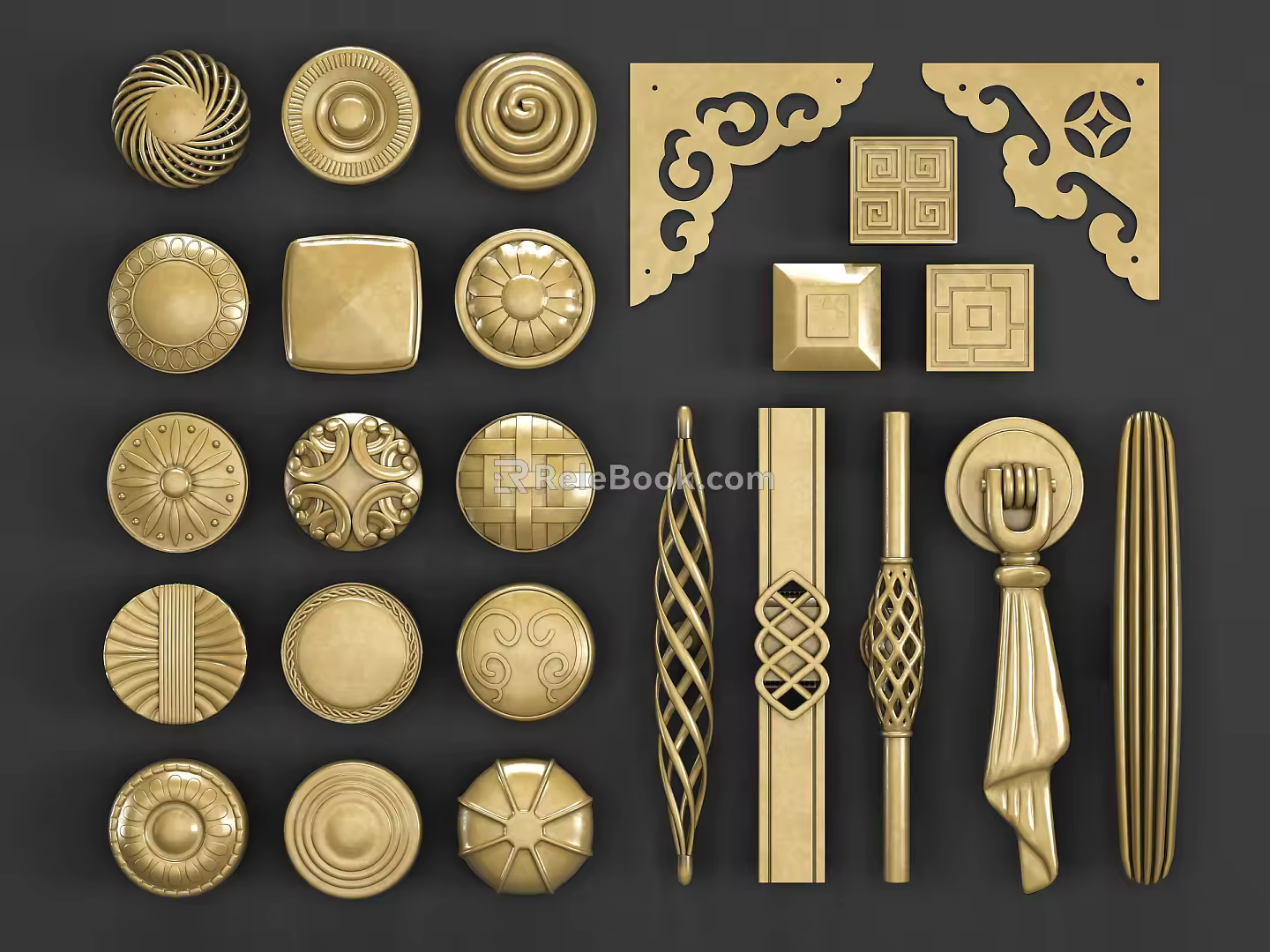 Light Luxury Handheld Hardware 3d model