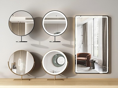 Mirror Makeup Mirror Dressing Mirror Bathroom Mirror Round Mirror Bathroom Mirror Decorative Mirror 3d model