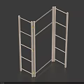 White Metal Foldable Household Storage Rack With Collapsible Design And Hinges 3d model
