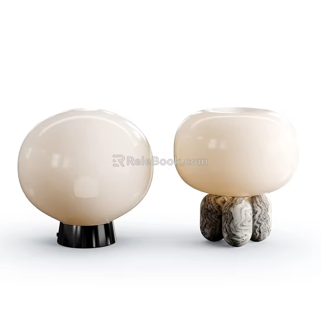 modern table lamp glass table lamp 3d model