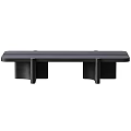 Black Modern Coffee Table with Sleek Rectangular Top and Wooden Supportive Legs 3d model