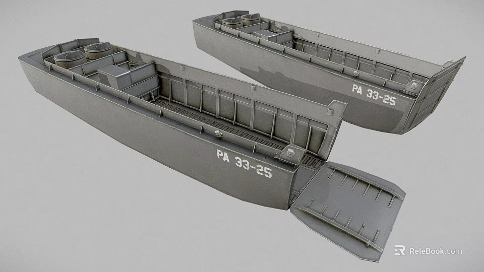 Grey Boats Models With FA 33 35 And PA 32 25 Identification Numbers 3d model 