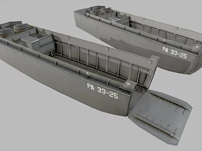 Grey Boats Models With FA 33 35 And PA 32 25 Identification Numbers 3d model