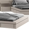 Modern Double Bed Design With Gray Mattress Drawers And Side Tables 3d model