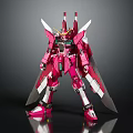 Pink Winged Mecha Character Figure In Standing Pose With Detailed Armor Design