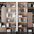 Modern Bookcase Design With Built in Lighting Layered Shelves Books And Decorative Items