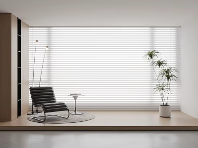 01 Leisure Chair Modern Leisure Chair Recliner Green Planting Dream Curtain Pull Curtain 3d model