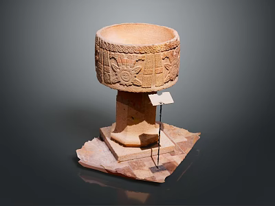 Traditional Bonsai Potted Plant In Carved Ceramic Pot With Decorative Base 3d model