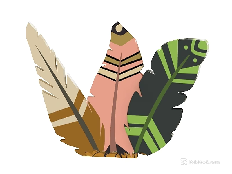 Modern Swing Door Featuring Colorful Feather Patterns And Sturdy Frame For Home Use 3d model