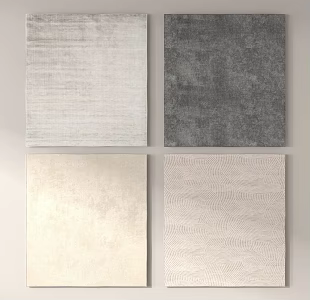 Modern Simple Carpet Fabric Square Living Room Plain Color 3d model
