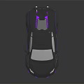 Black Sports Car With Purple Accents Sleek Aerodynamic Body And Rear Spoiler
