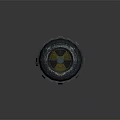 Cylindrical Industrial Equipment Featuring Metal Casing Yellow Warning Stripes Green Display And Handles